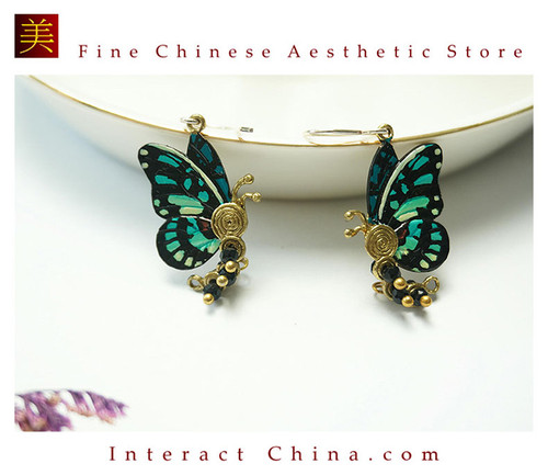 100% Hand Painted Art Butterfly Dangle Elegant Artistic Style - Original Design #102