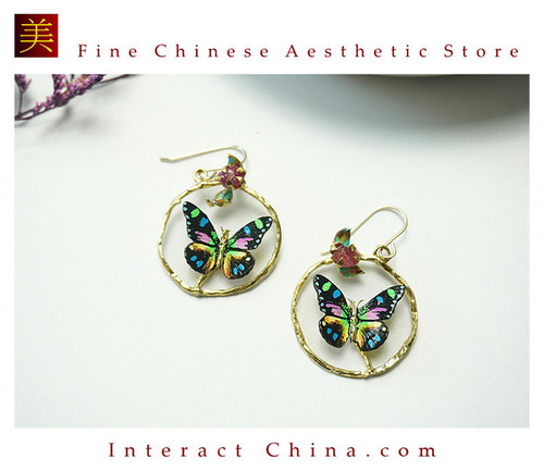 100% Hand Painted Art Butterfly Dangle Elegant Artistic Style - Original Design #106