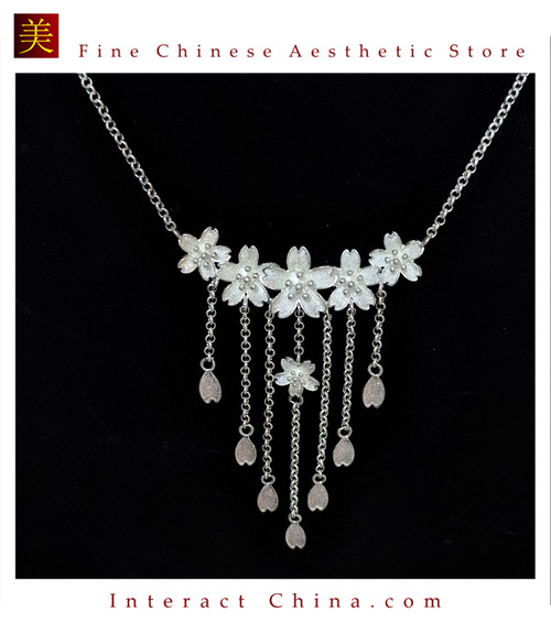 100% Handcrafted Miao Hmong Pure Silver Pendant 999 Filigree Necklace Without Chain For Women Authentic Flower Design Vintage Boho Style - Fair Trade #104