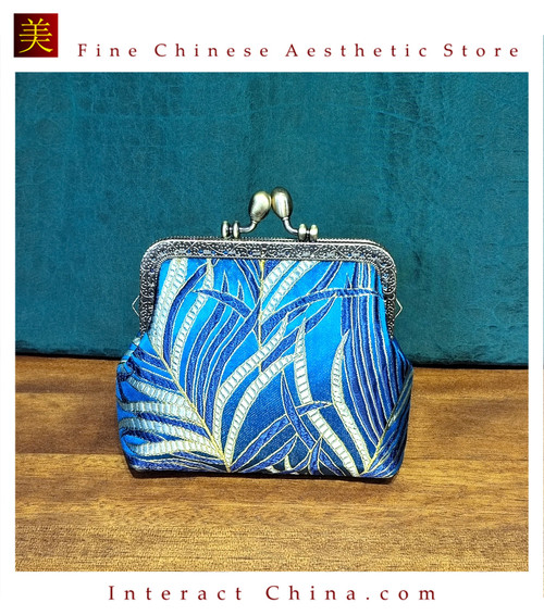 Handmade Silk Brocade Evening Purse Party Night Out Pochette Retro Crossbody Clutch Fashion Kiss Lock Bag #109