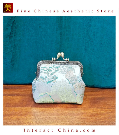 Handmade Silk Brocade Evening Purse Party Night Out Pochette Retro Crossbody Clutch Fashion Kiss Lock Bag #110