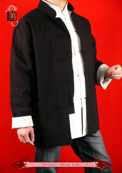 100% Cotton Black Kung Fu Martial Arts Tai Chi Jacket Coat XS-XL or Tailor  Custom Made