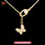 Peacock Feather Butterfly Pendant Dian Cui Style Handmade Jewelry Necklace #102