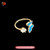 Handmade Dian Cui Style Butterfly Adjustable Ring with Peacock Feather Inlay #102