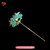 Peacock Feather Dian Cui Style Peony Cluster Hairpin Handmade Heritage Art Jewelry #103