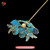 Peacock Feather Dian Cui Style Peony Cluster Hairpin Handmade Heritage Art Jewelry #103
