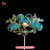 Peacock Feather Dian Cui Style Peony Cluster Hairpin Handmade Heritage Art Jewelry #103
