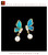 Peacock Feather Dian Cui Style Butterfly Pearl Drop Earrings Handmade Heritage Art Jewelry #105