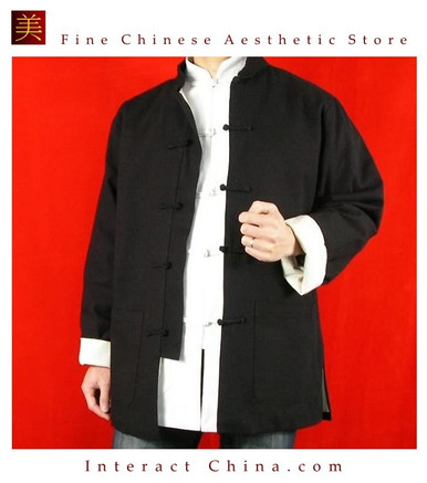 100% Cotton Black Kung Fu Martial Arts Tai Chi Jacket Coat XS-XL or Tailor  Custom Made