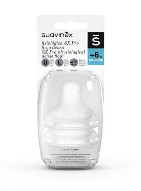 TETINA SILICONA FISIOLOGICA SX-PRO SUAVINEX FLUJO L +6m 2UDS
