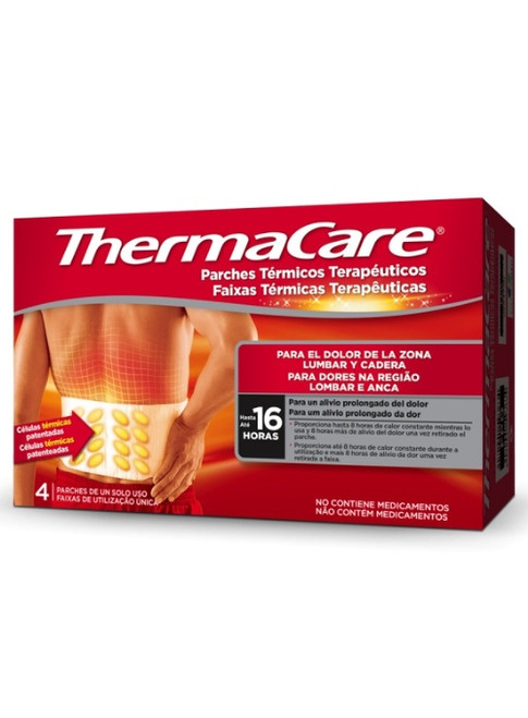 PARCHES TERMICOS THERMACARE ZONA LUMBAR Y CADERA 4UDS