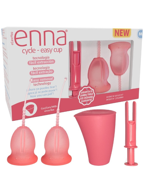 COPA MENSTRUAL ENNA EASY CUP TALLA M CON APLICADOR 2UDS + ESTERILIZADOR