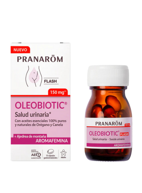 PRANAROM AROMAFEMINA OLEOBIOTIC SALUD URINARIA FLASH 15 CAPSULAS