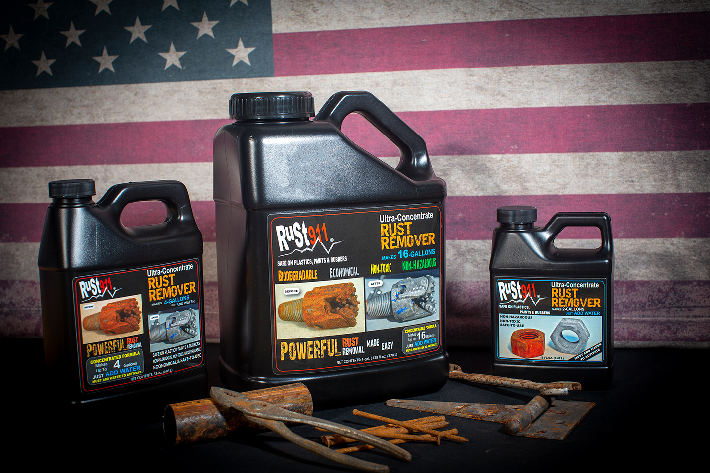 Rust911: Makes 4-gallons of Rust Remover Dissolver - Economical,  Safe-to-Use, No Acids - Fast Rust Removal Without Sanding or Harsh  Chemicals 