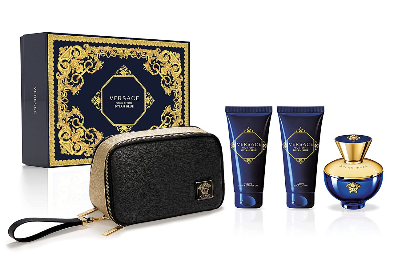 VERSACE 4PC GIFT SET W/BAG (BRIGHT CRYSTAL, BRIGHT CRYSTAL ABSOLU, DYLAN  BLUE, OR YELLOW DIAMOND)