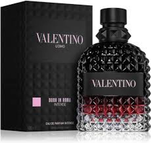 Valentino Uomo Born in Roma Eau de Parfum Intense men's fragrance is a seductive ambery fougère, mixing lavandin and vanilla infusion into a hypnotic aura to glorify magnificent personalities.Uomo Born In Roma Intense Eau de Parfum aims at exalting your magnificent personality, celebrating a night in the eternal city.

This vibrating long-lasting scent is a playful duel between an explosion of freshness and deep sensuality. Born In Roma Intense men's fragrance allows cool kids to express themselves with intensity and experience life with abundance and duality.
The bottle is designed with the iconic Valentino stud, the signature of Valentino Couture, which is inspired by Roma architecture.
Fragrance Family

Fougere Ambery
Notes

Top - vanilla infusion
Middle - lavandin
Base - vetiver
1.7oz Eau de Parfum