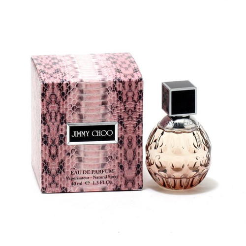 Jimmy Choo Eau de Parfum has luminous green top notes, a heart of rich and exotic tiger orchid and lingering sensual base notes of sweet toffee and Indonesian patchouli that leave a sensual memory on the skin.

Fragrance Family 
Sweet
Scent Type 
Fruity Chypre
Key Notes 
Top - Pear
Middle - Tiger Orchid
Base - Indonesian Patchouli
Jimmy Choo, EDP, 1.3oz, 2oz, or 3.3oz