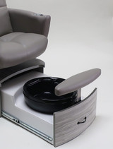 Impact Chair built-in drawer includes adjustable foot rest and Trio Foot Spa by Belava