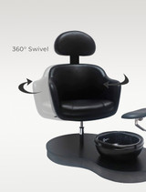 Belava Grace pedicure chair with 360 degree swivel seat feature