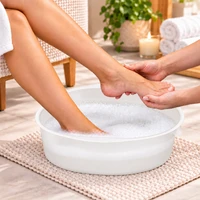 foot soak with Belava pedicure tub and disposable liner