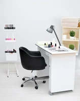 Client Chair in Black with Manicure Table
