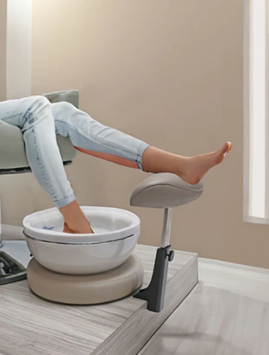 Pedicure Foot Rest with Mounting Bracket by Belava for your custom pedicure booth