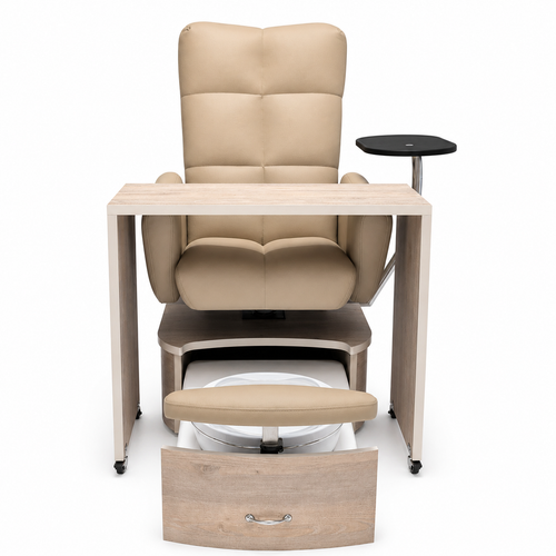 Table Over Impact Pedicure Chair Front View by Belava