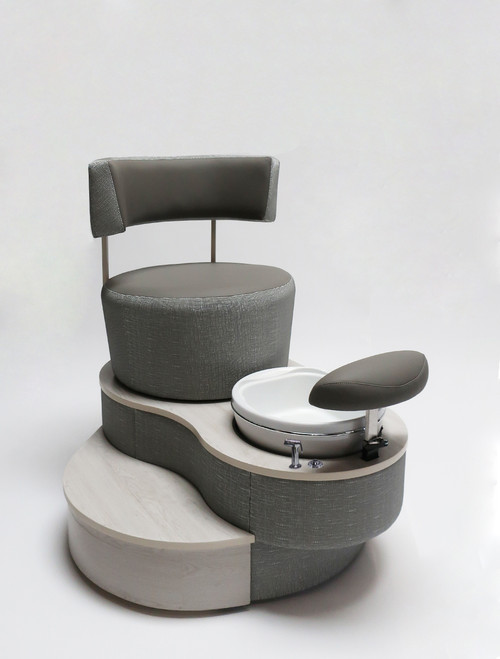 Pedicure Chair - LUNA in Smoke with Plumbing