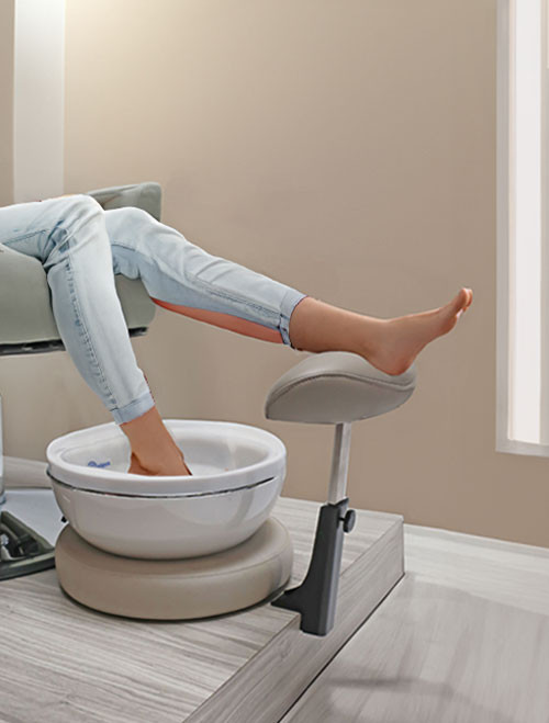 Pedicure Foot Rest with Mounting Bracket by Belava for your custom pedicure booth