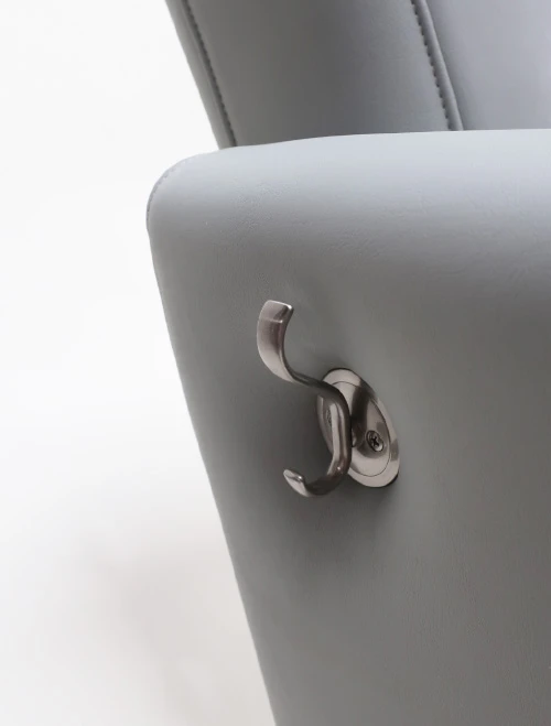 Essence includes a hook for your client's purse