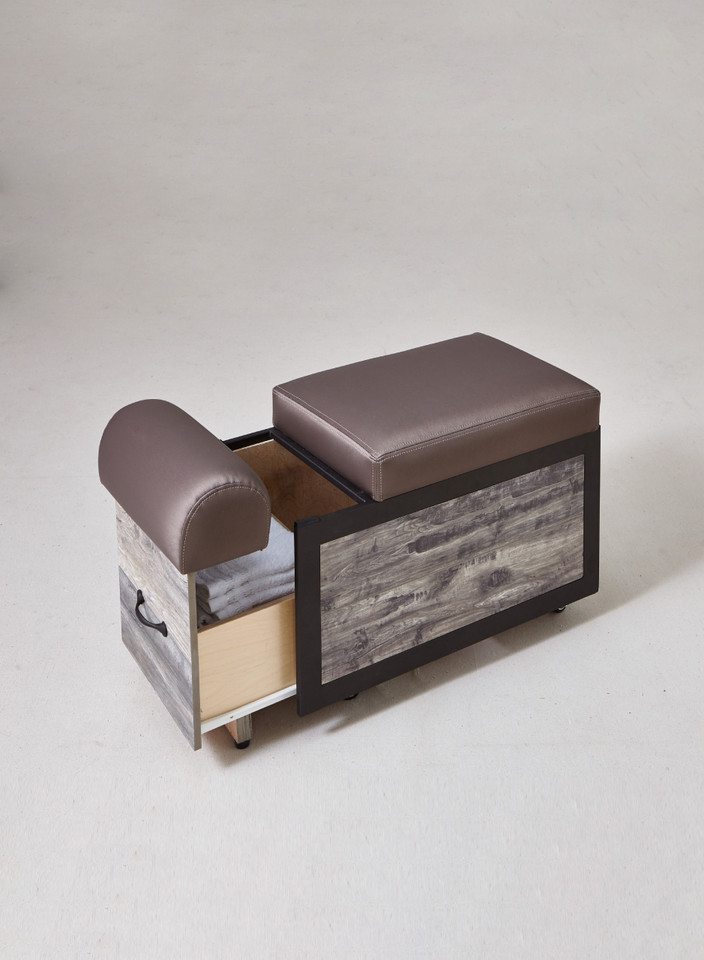 Elora Pedicure Dolly / Portable Pedicure Cart with Adjustable Foot Rest