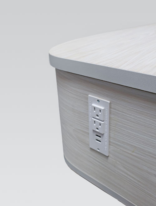 Impact Chair with built-in power outlet