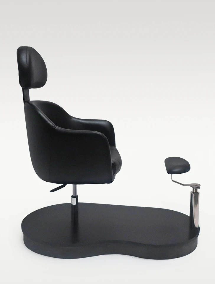 Side view of Belava Grace pedicure chair with adjustable footrest