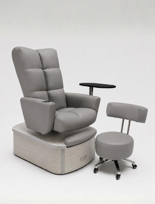 Pedicure Chair IMPACT in Grey | No-Plumbing | Ready-To-Ship