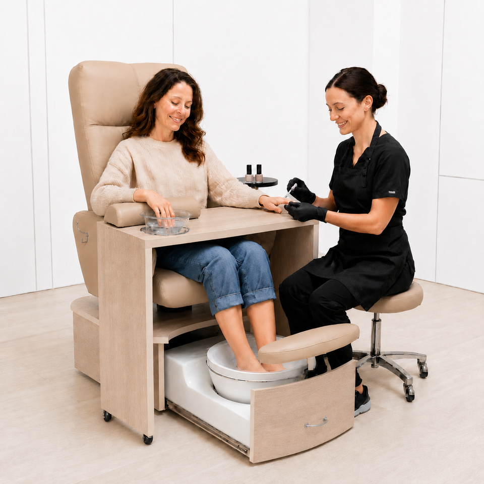 Belava Overtable | Rolling Manicure Workstation for Element, Impact & Dorset Pedicure Chairs
