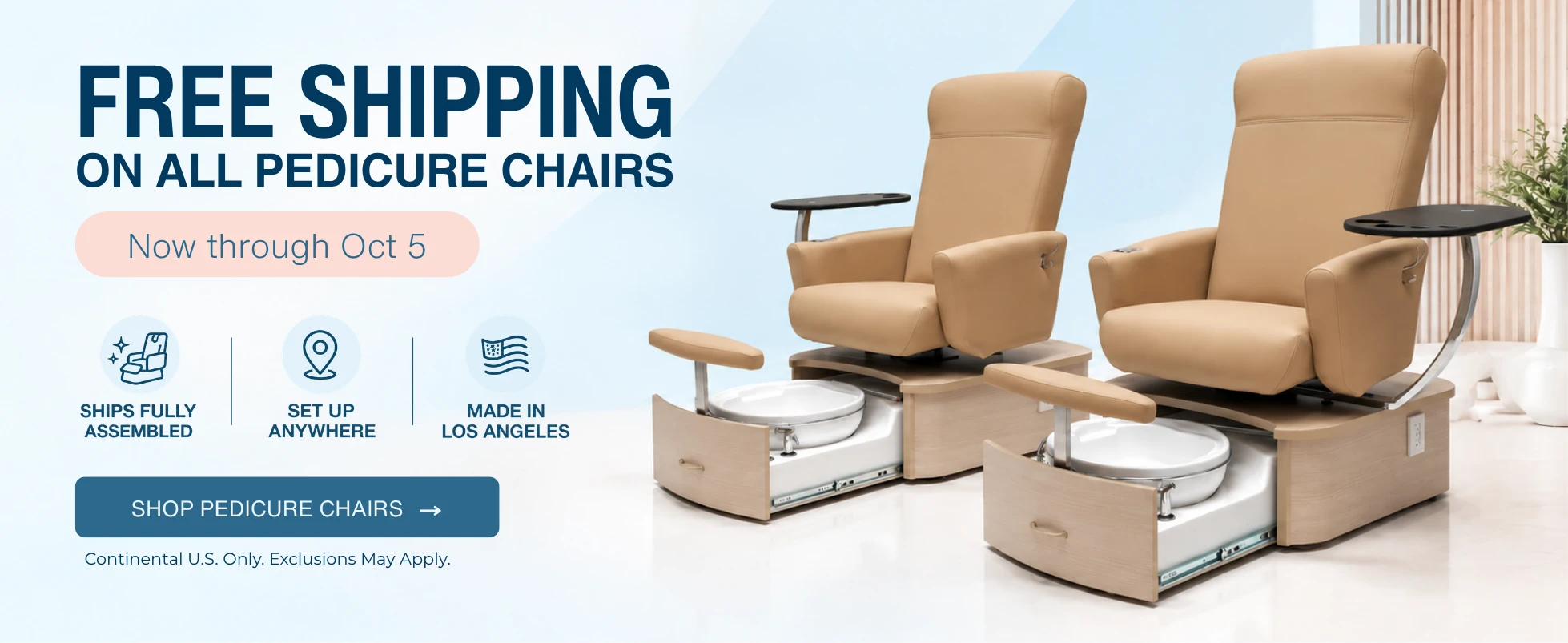 FREE Shipping on ALL Pedicure Spa Chairs by Belava September 28 - October 5, 2026