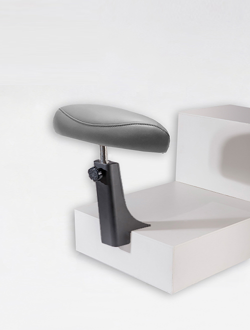 Belava Foot Rest with Mounting Bracket - In Black Powder Coat and Custom Color Upholstery