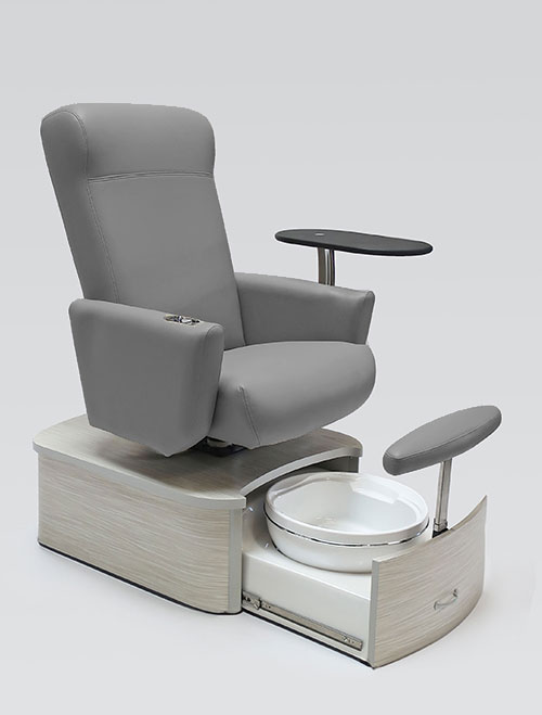 Pedicure Chair ELEMENT in Grey | No-Plumbing | Ready-To-Ship