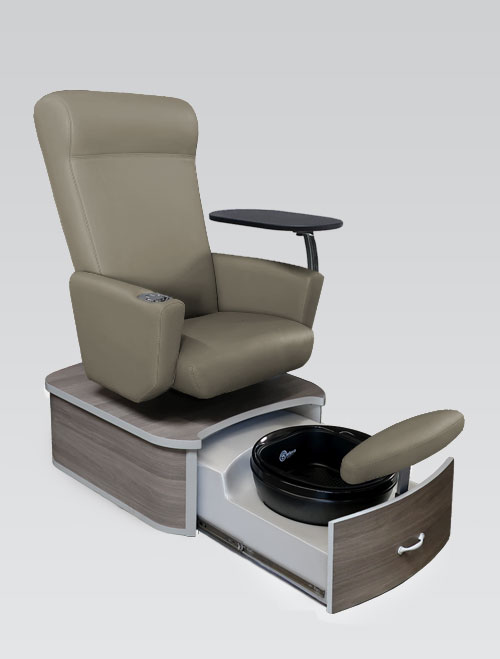 Pedicure Chair ELEMENT in Lt Sandalwood | No-Plumbing | Ready-To-Ship