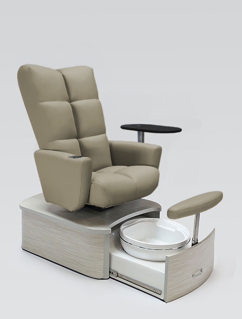 Pedicure Chair IMPACT in Lt Neutral | No-Plumbing | Ready-To-Ship