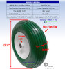 4.80/4.00-8, 15" x 4" Rib Tread Wheelbarrow Wheel. Green Color