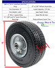 280/250-4  (9" x 2.8") WIDE Wheel Assembly With Carefree (No-Flat) Tire