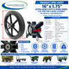 16" x 1.75" Extra-Heavy-Duty 6 Spoke Universal Fit For Cart Wheels | Sold Individually