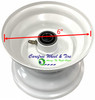 6″ x 4.50" Steel Rim, 1 Piece With 3" Center Hub. White Color