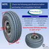 410/350-4 (10" x 3") Pneumatic GREY Tire & Tube Assembly With Hub and Bore Options