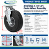 410/350-4 (10" x 3") Carefree Flat-Free Caster Wheel Assembly With Swivel Plate, Without Brake | Sold Individually