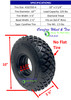 410/350-4 Diamond Tread-Solid Carefree Tire. Fits Standard 4" Rims