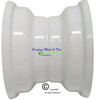 6" x 4.50" White Wheel with 5 1/2 Center Hub. Several Bearings Size s Available