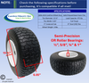 16 x 6.50-8 Carefree Wheel Assembly, Flat Free Tire & 3" Centered Hub