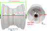 6″ x 4.50" Steel Rim, 3 Piece With 5 3/4" Center Hub. White Color